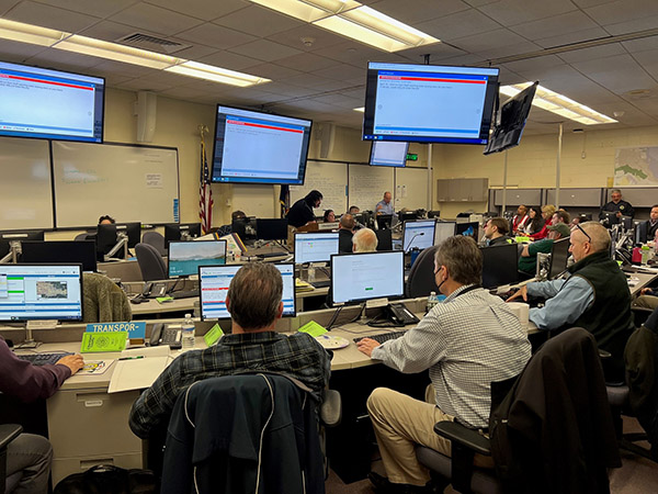 Rockland County EOC exercise support with DLAN incident command system